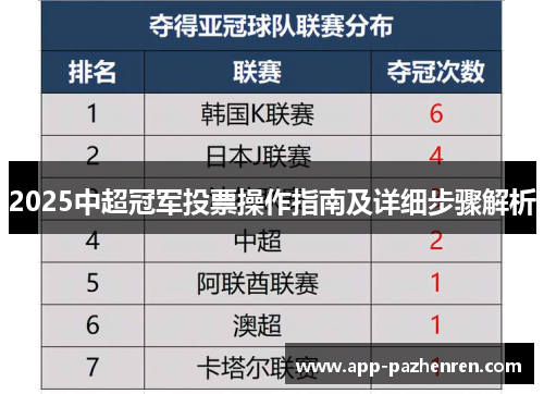 2025中超冠军投票操作指南及详细步骤解析